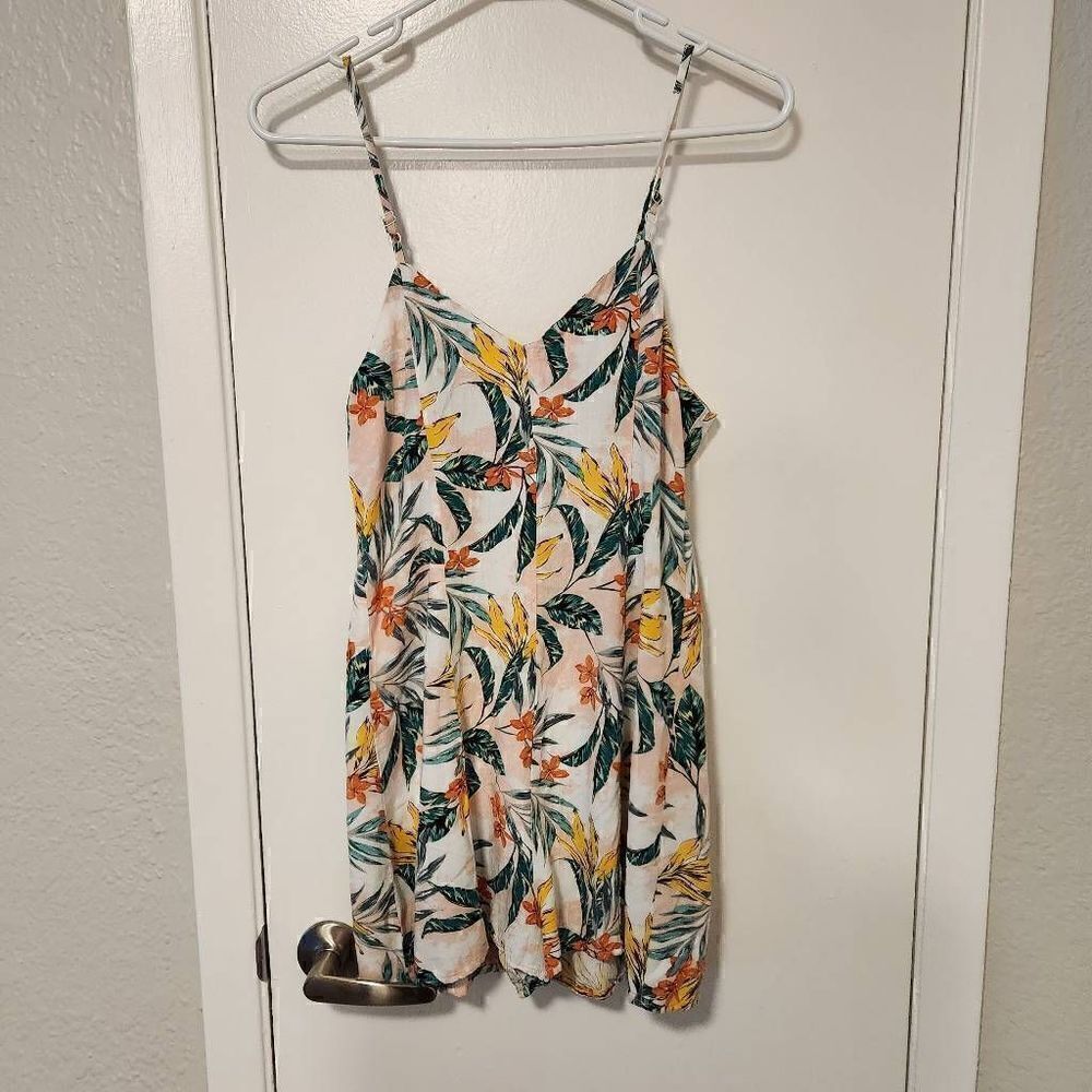 Love, Fire tropical floral romper